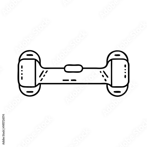 A Line Drawing of a Self Balancing Electric Scooter Hoverboard
