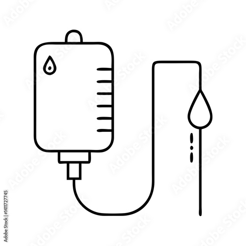 Medical IV Drip Bag Infusion System Line Healthcare Treatment Setup
