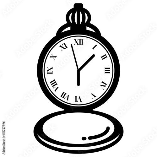 Icon or vector illustration of a classic pocket watch