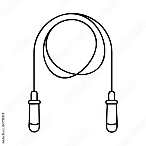 A simple line drawing of a jump rope fitness equipment for exercise and workout