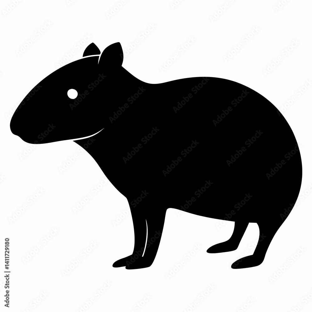 Obraz premium AI Generated Agouti Vector Silhouette Isolate White Background