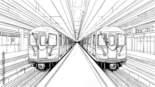 Two Modern style Train stations designs, Modern style Train stations vector graphic