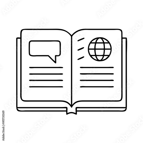 Open Book Illustrating Global Communication and Dialogue