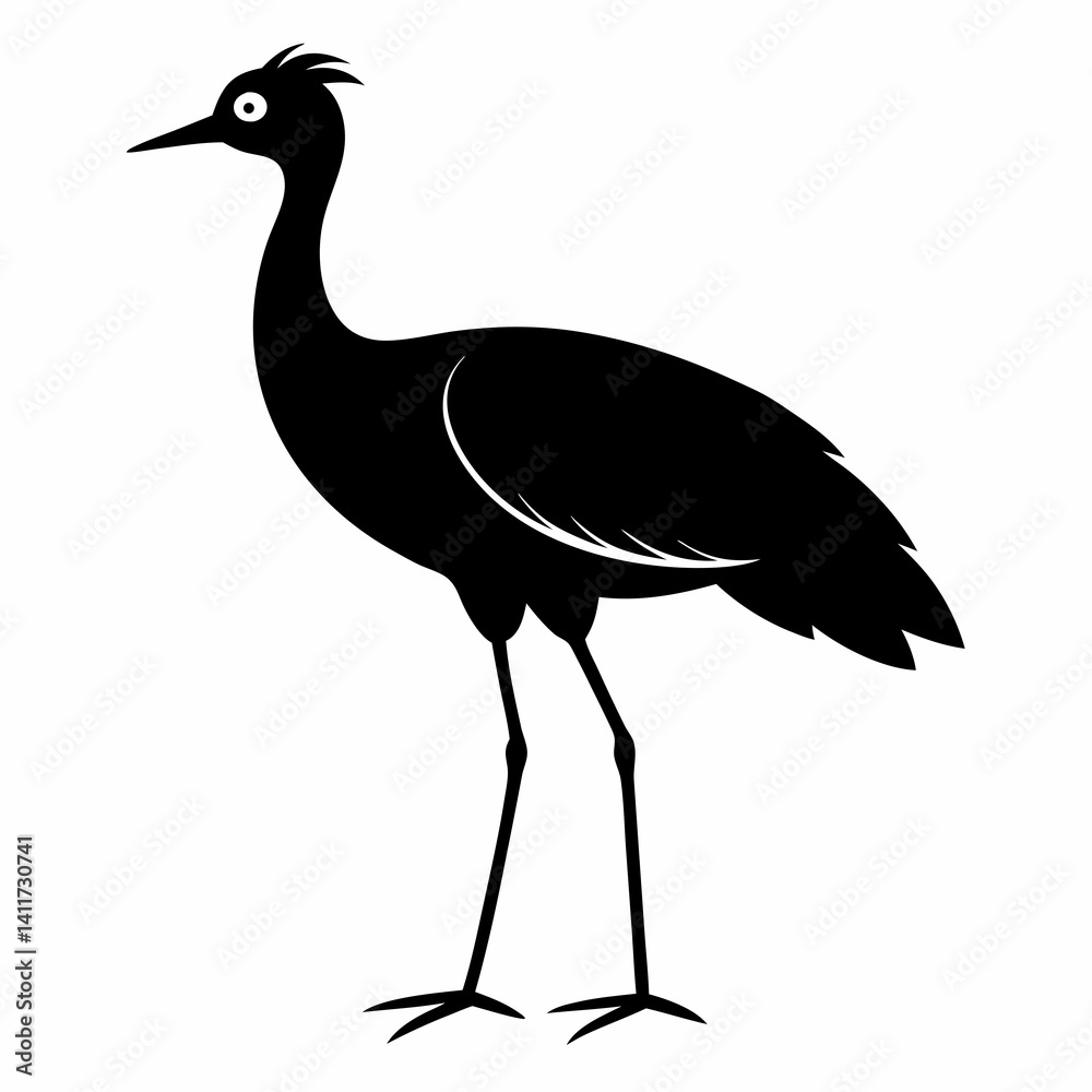 Fototapeta premium AI Generated African Jacana Vector Silhouette Isolate White Background
