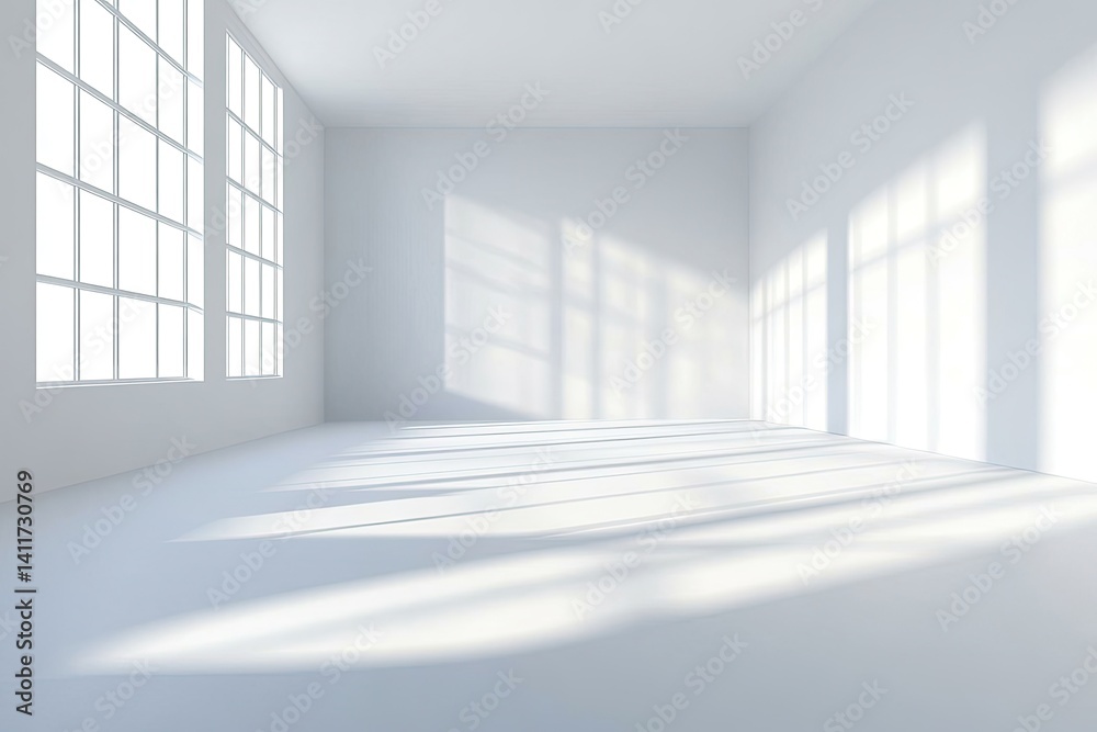 Empty white room with sunlight Empty white room with sunlight
