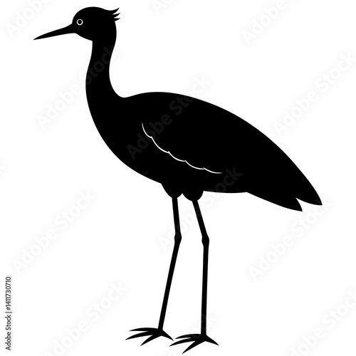 AI Generated African Jacana Vector Silhouette Isolate White Background