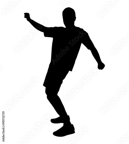 Dancing person man silhouette. Vector illustration