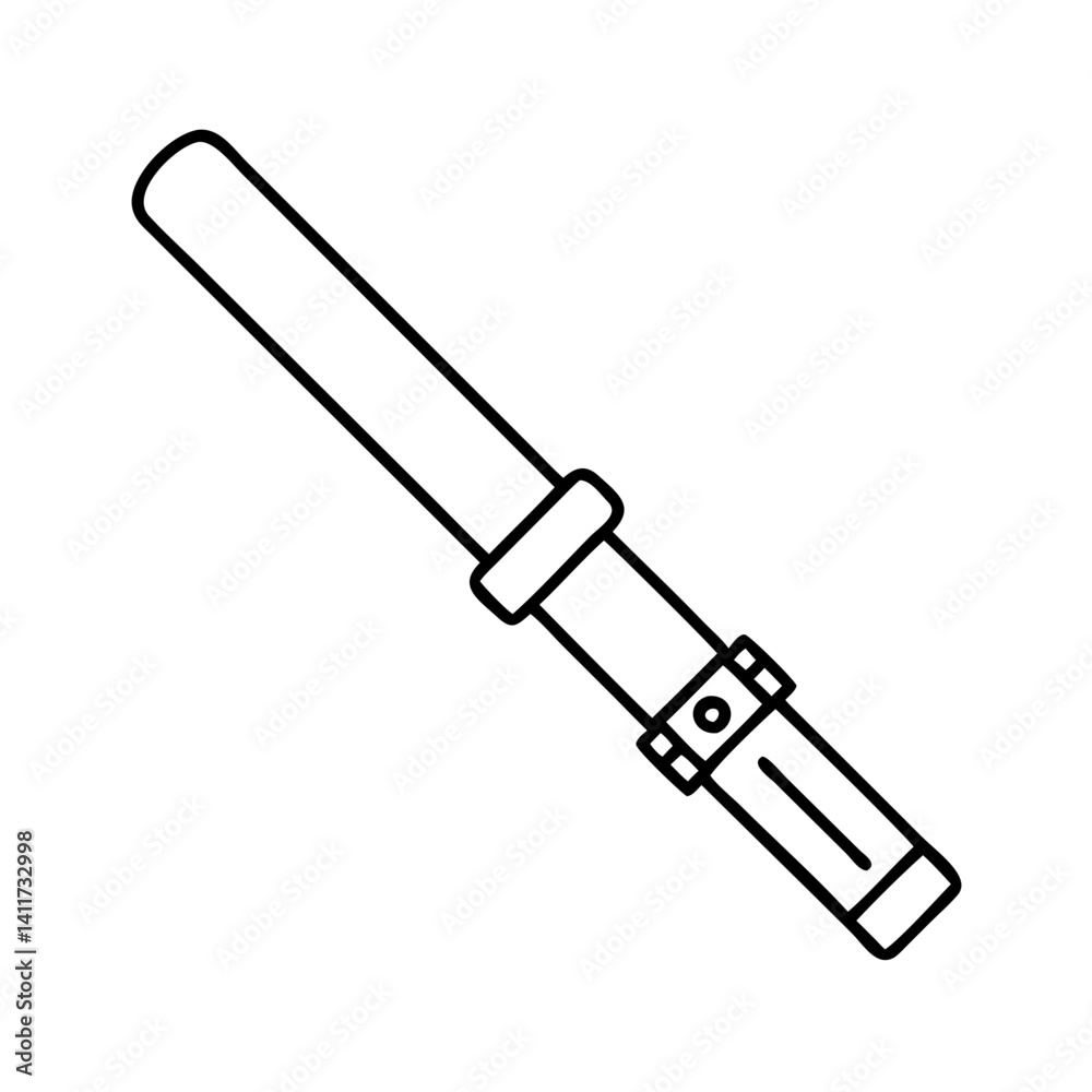 Line art illustration of a futuristic weapon or tool resembling a lightsaber Line art illustration of a futuristic weapon or tool resembling a lightsaber