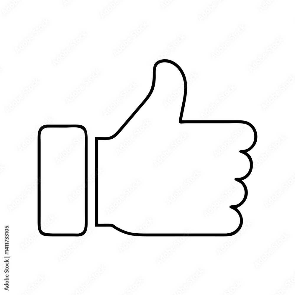 Simple Black Outline Thumbs Up Gesture Icon Hand Positive Feedback Approval Like Symbol Simple Black Outline Thumbs Up Gesture Icon Hand Positive Feedback Approval Like Symbol