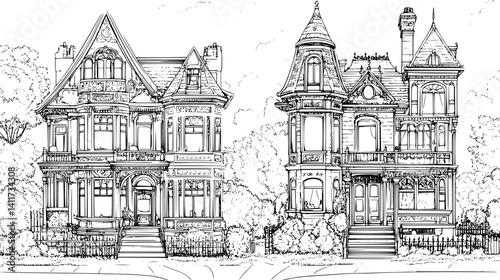 Two Victorian style Restaurants designs, Victorian style Restaurants vector image