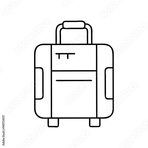 A Simple Line Drawing of a Suitcase Ideal for Travel and Vacation Planning