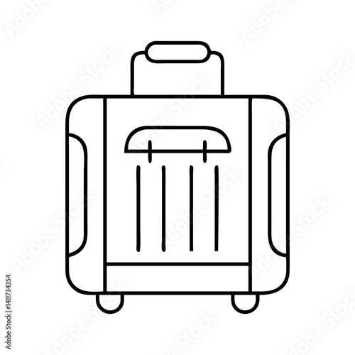 A Simple Line Drawing of a Suitcase for Travel Packing and Vacation