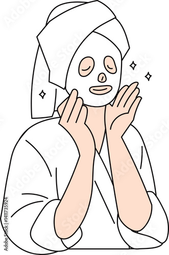 마스크팩을 한 여성