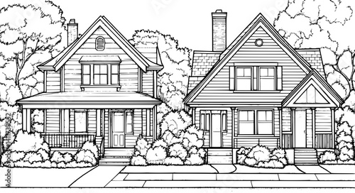 Two Cape Cod style Stores designs, Cape Cod style Stores illustration art