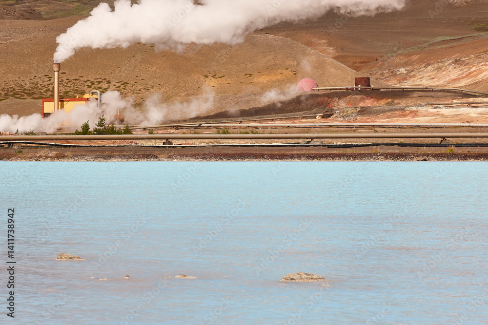 Bjamarflag geothermal area. Green energy. Myvatn. Iceland
