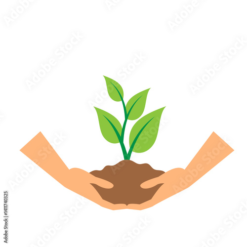 Hand Holding a Growing Plant