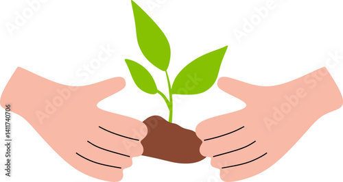 Hand With Reforestation Illustration