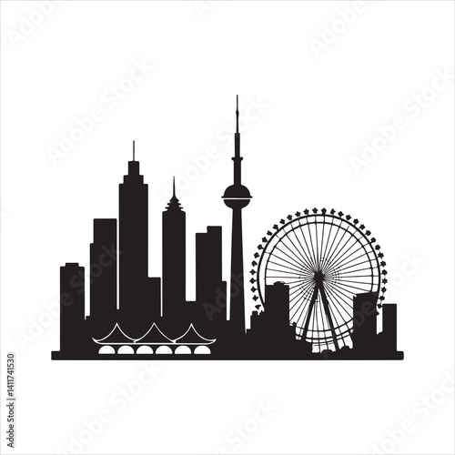City Skyline Silhouette Clip Art