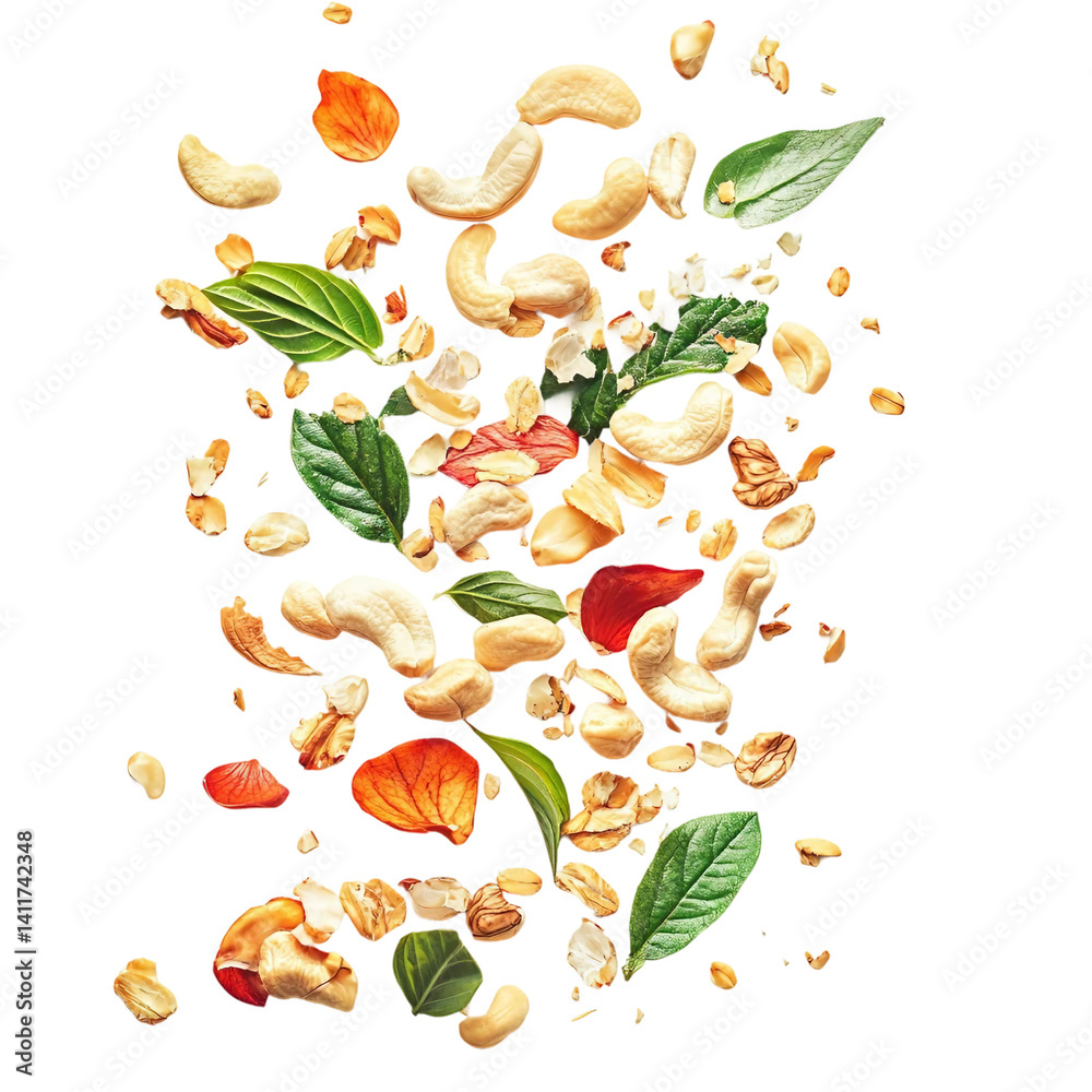 cashew nuts heap on white background. cashew nuts heap on white background.