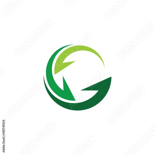 Letter G triangle recycle arrow