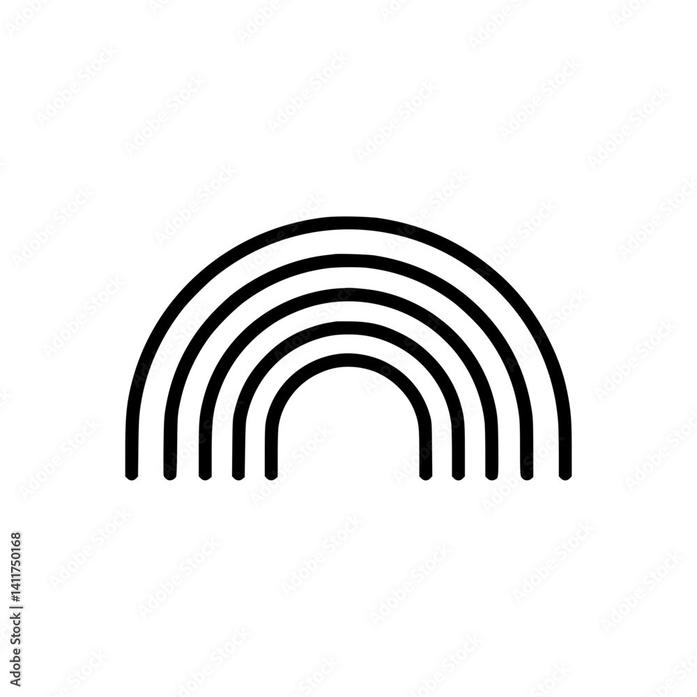 Black outline rainbow icon Black outline rainbow icon