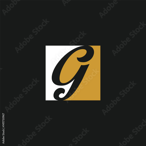 letter g with square negative space