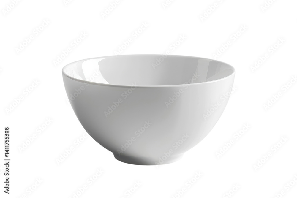 A sleek white ceramic bowl shines softly, poised elegantly on a minimalist surface, capturing the essence of simplicity and modern design isolated on transparent background A sleek white ceramic bowl shines softly, poised elegantly on a minimalist surface, capturing the essence of simplicity and modern design isolated on transparent background