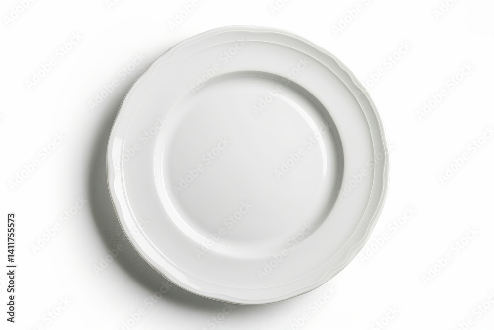 A simple, elegant white plate resting on a soft surface, inviting culinary creativity and minimalist design isolated on transparent background A simple, elegant white plate resting on a soft surface, inviting culinary creativity and minimalist design isolated on transparent background