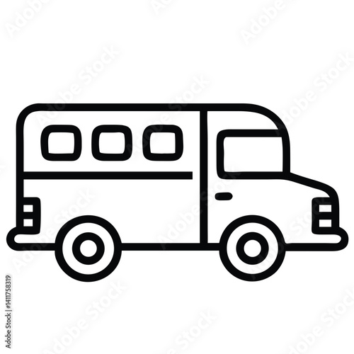 School Bus Icon for Educational Materials, Transportation Safety Guides, School Websites, Student Resources, District Communication and Academic Calendar Design
