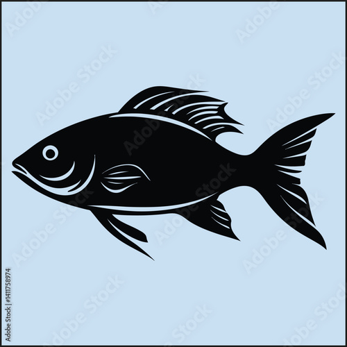 Silhouette of a Fish, Sea