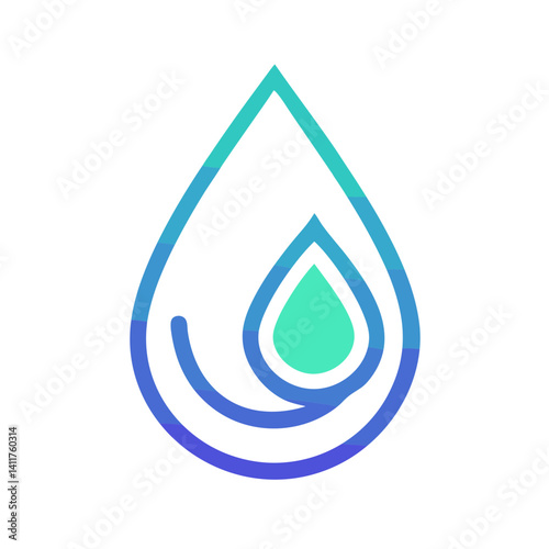 Clean water droplet icon for hydration apps, water conservation campaigns, beverage branding, wellness websites, bathroom fixtures marketing, and environmental awareness materials