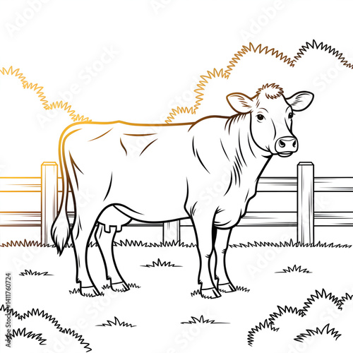 cow on the farm a domestic animal 