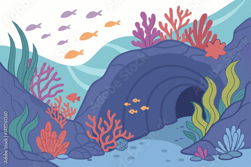 Cartoon Underwater Scene Illustration