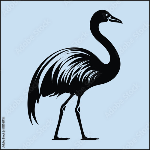 Silhouette of a Flamingo, Nature