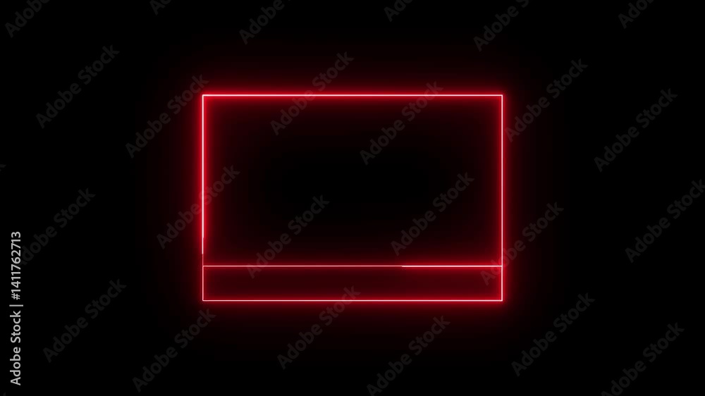 neon red color dock bottom icon animation sign symbol with black background neon red color dock bottom icon animation sign symbol with black background