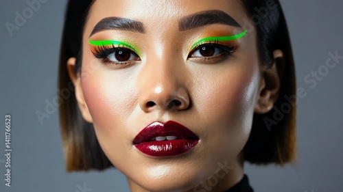 portrait of woman with bright make up