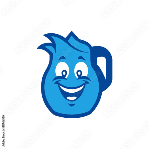 Jug mascot logo vector illustration design on a white background