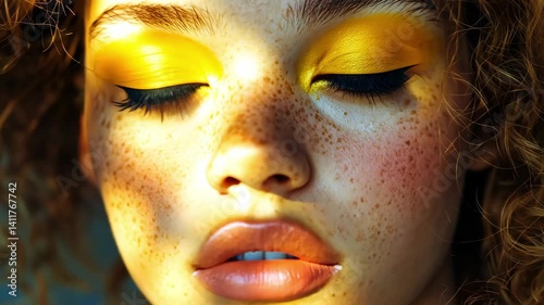 portrait of woman with bright make up