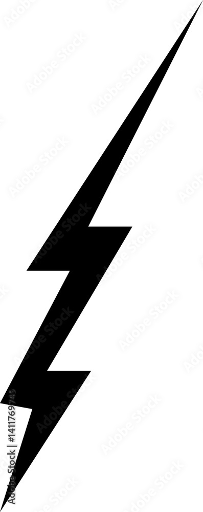 Lightning flat icons. Thunderbolts icons isolated on black background Lightning flat icons. Thunderbolts icons isolated on black background