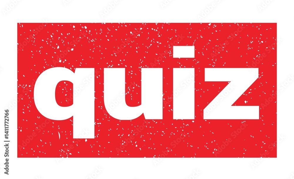 quiz text written on red stamp sign.