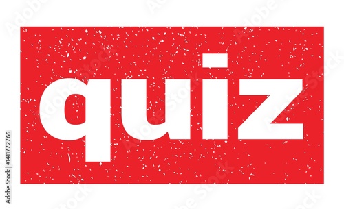 quiz text written on red stamp sign.