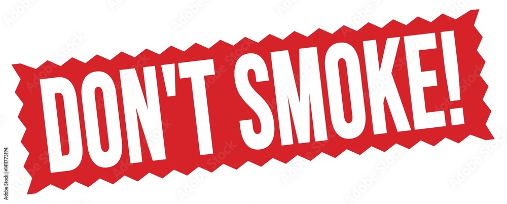 DON'T SMOKE! text written on red stamp sign.