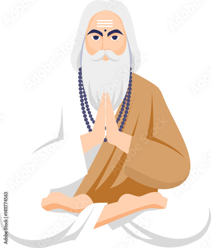 Spiritual Guru Illustration for Guru Purnima Celebration