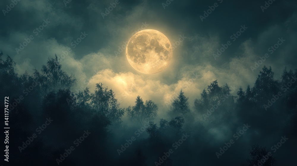 Enchanted Forest Under a Full Moon Enchanted Forest Under a Full Moon
