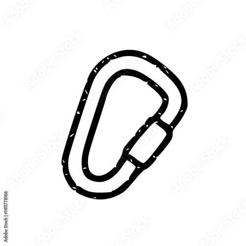 Black and White Carabiner Clip Icon