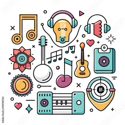 Colorful Music and Audio Icons
