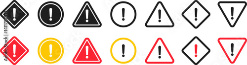 Alert sign. Triangle warning sign. Exclamation sign. Warning road sign icon. Danger-warning-attention sign