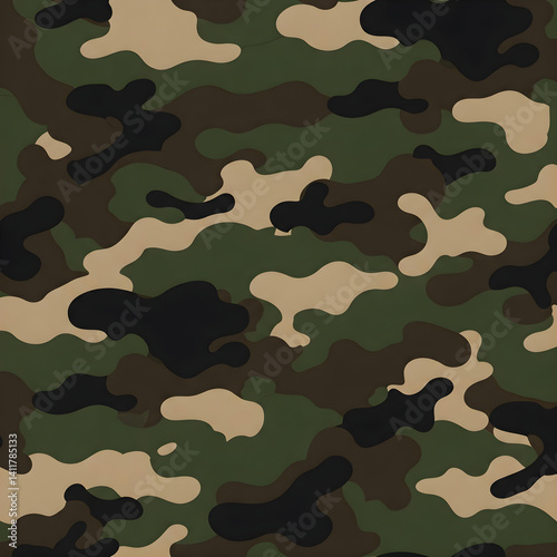 Seamless traditional fabric pattern with intricate timeless designs.