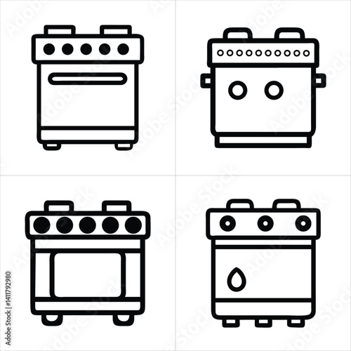 cooker icon set
