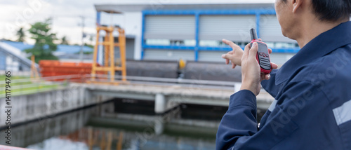 maintenance and inspector. Maintenance engineers are using walky talky to inform the results of inspection of buildings and structures. Irrigation engineers are exploring sluice systems